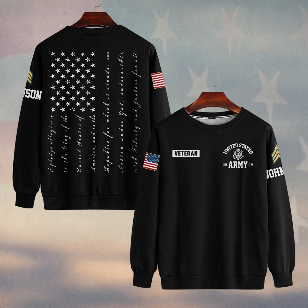 Premium Custom US Army Sweatshirt VPVC750129, Gifts For US Army Veteran, Gifts On Father’s Day, Veterans Day