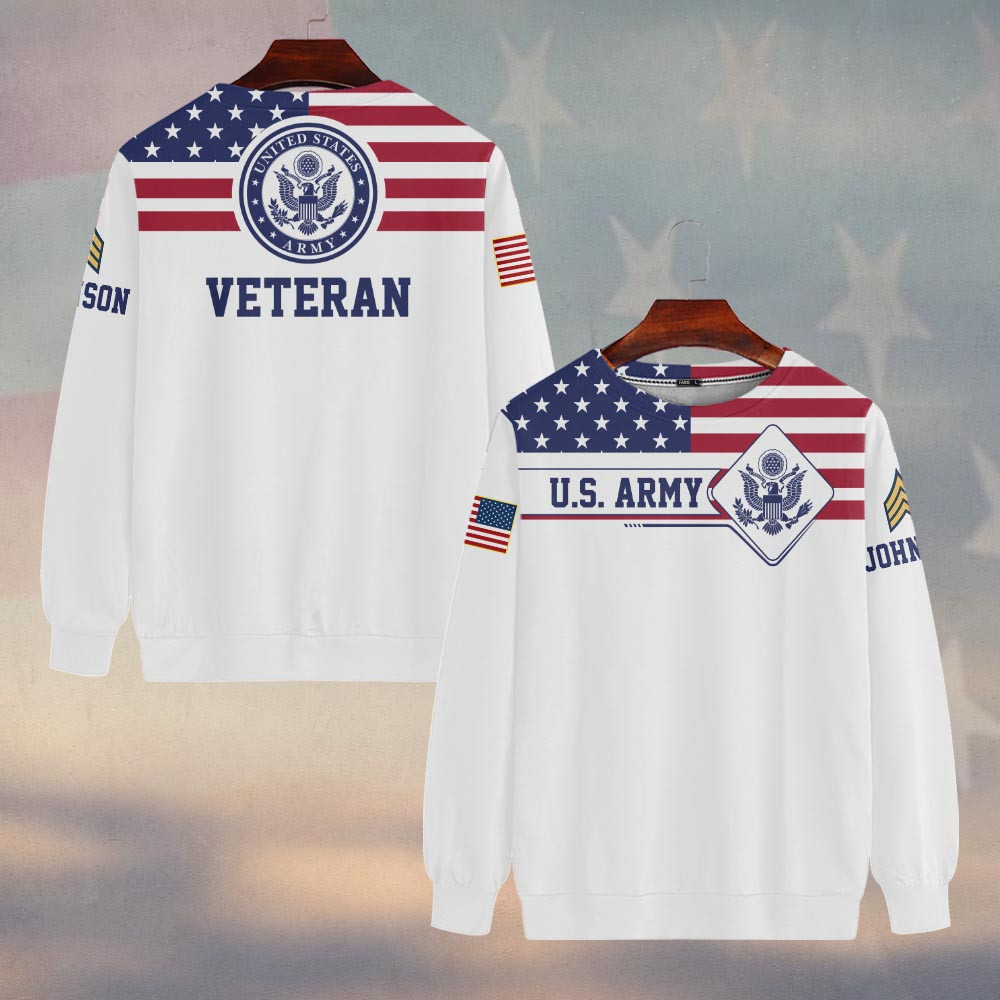 Premium Custom US Army Sweatshirt VPVC750130, Gifts For US Army Veteran, Gifts On Father’s Day, Veterans Day