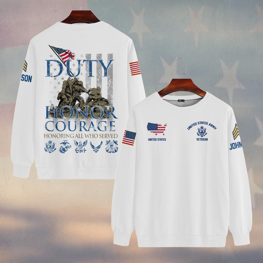 Premium Custom US Army Sweatshirt VPVC750131, Gifts For US Army Veteran, Gifts On Father’s Day, Veterans Day