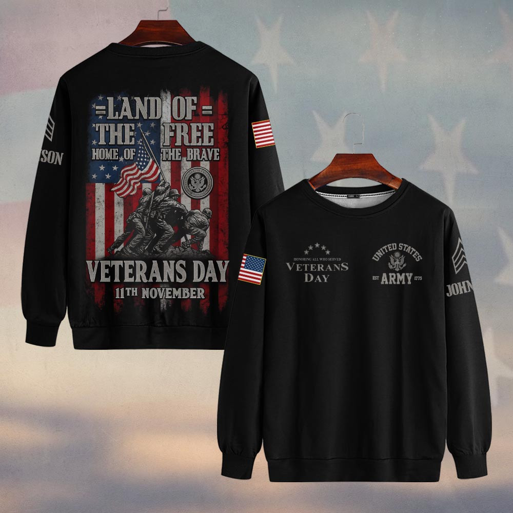 Premium Custom US Army Sweatshirt VPVC750133, Gifts For US Army Veteran, Gifts On Father’s Day, Veterans Day