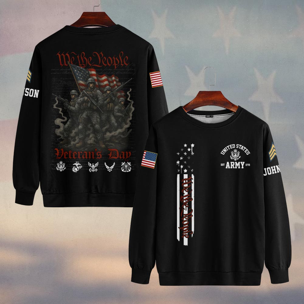 Premium Custom US Army Sweatshirt VPVC750134, Gifts For US Army Veteran, Gifts On Father’s Day, Veterans Day
