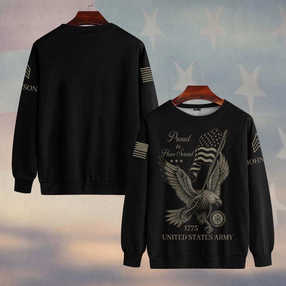 Premium Custom US Army Sweatshirt VPVC750136, Gifts For US Army Veteran, Gifts On Father’s Day, Veterans Day