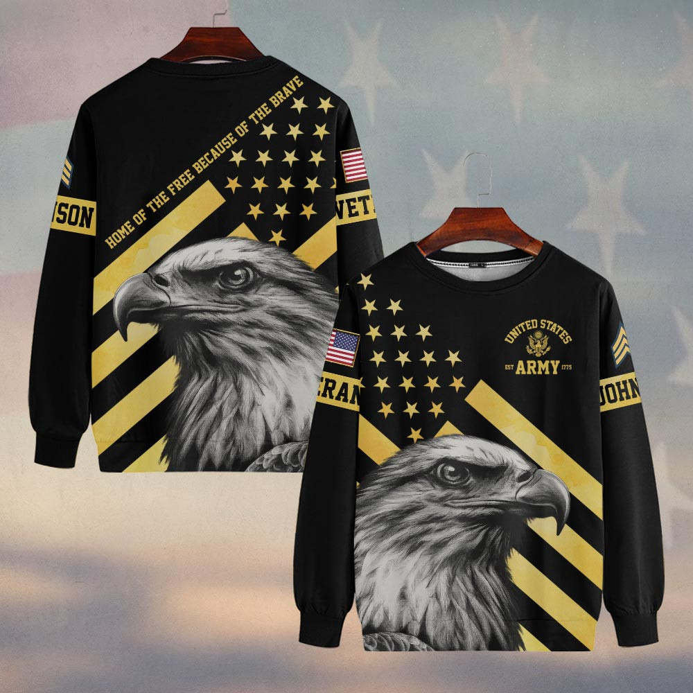 Premium Custom US Army Sweatshirt VPVC750138, Gifts For US Army Veteran, Gifts On Father’s Day, Veterans Day