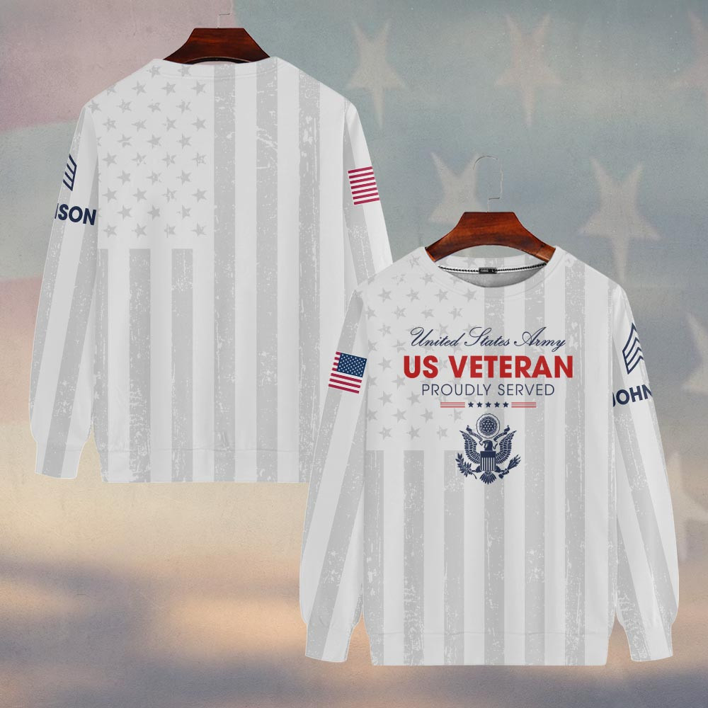 Premium Custom US Army Sweatshirt VPVC750139, Gifts For US Army Veteran, Gifts On Father’s Day, Veterans Day
