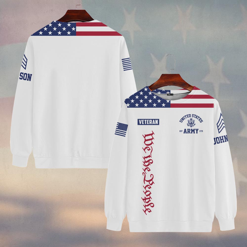 Premium Custom US Army Sweatshirt VPVC750140, Gifts For US Army Veteran, Gifts On Father’s Day, Veterans Day