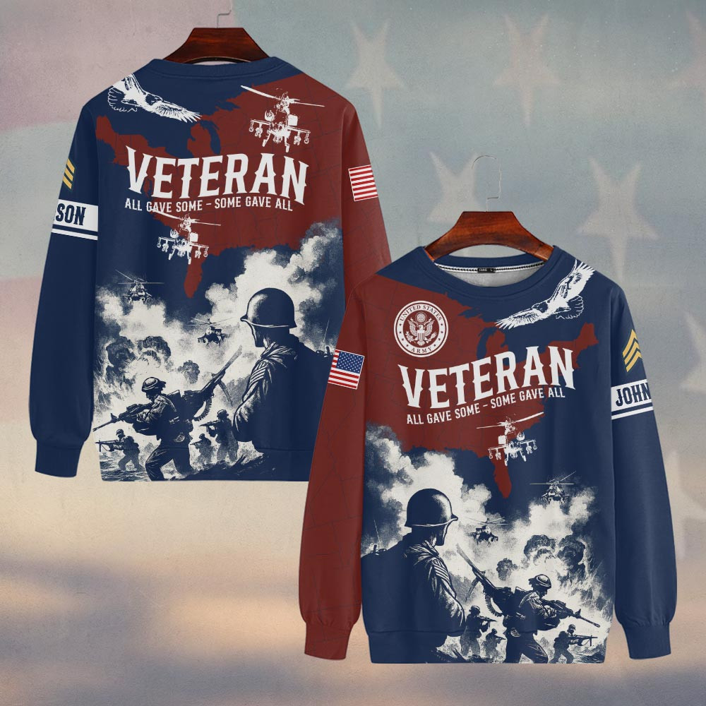 Premium Custom US Army Sweatshirt VPVC750141, Gifts For US Army Veteran, Gifts On Father’s Day, Veterans Day