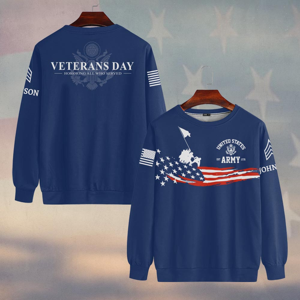 Premium Custom US Army Sweatshirt VPVC750143, Gifts For US Army Veteran, Gifts On Father’s Day, Veterans Day