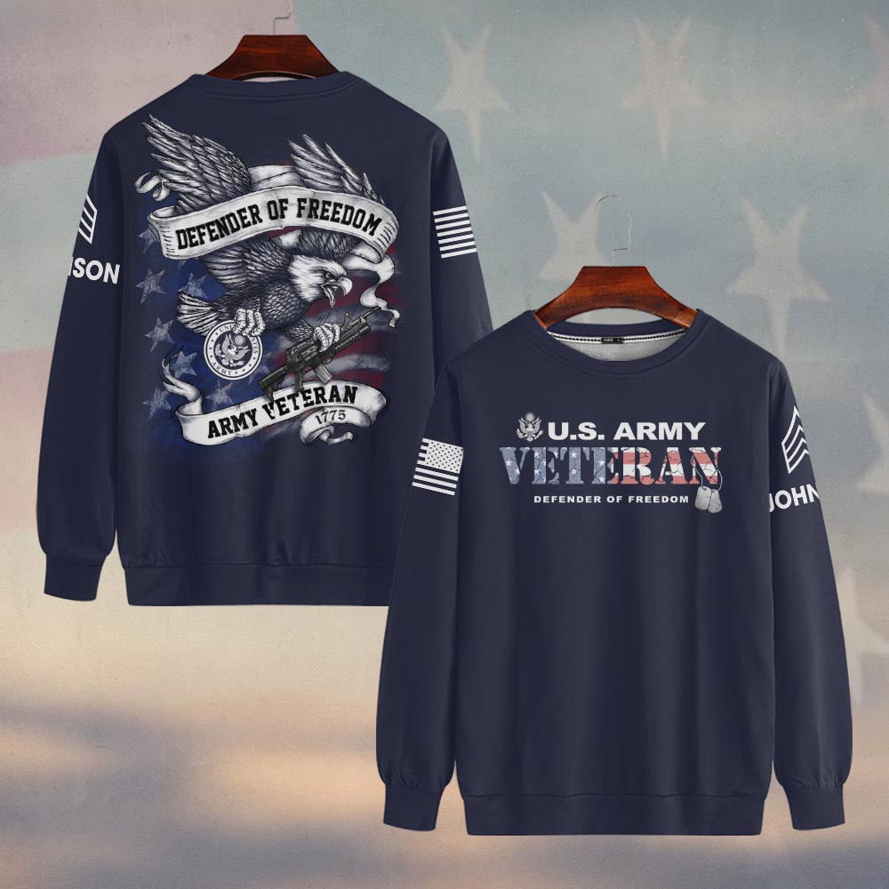 Premium Custom US Army Sweatshirt VPVC750144, Gifts For US Army Veteran, Gifts On Father’s Day, Veterans Day