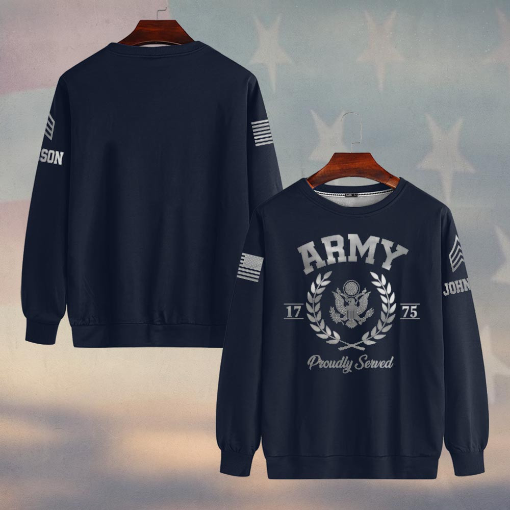 Premium Custom US Army Sweatshirt VPVC750146, Gifts For US Army Veteran, Gifts On Father’s Day, Veterans Day