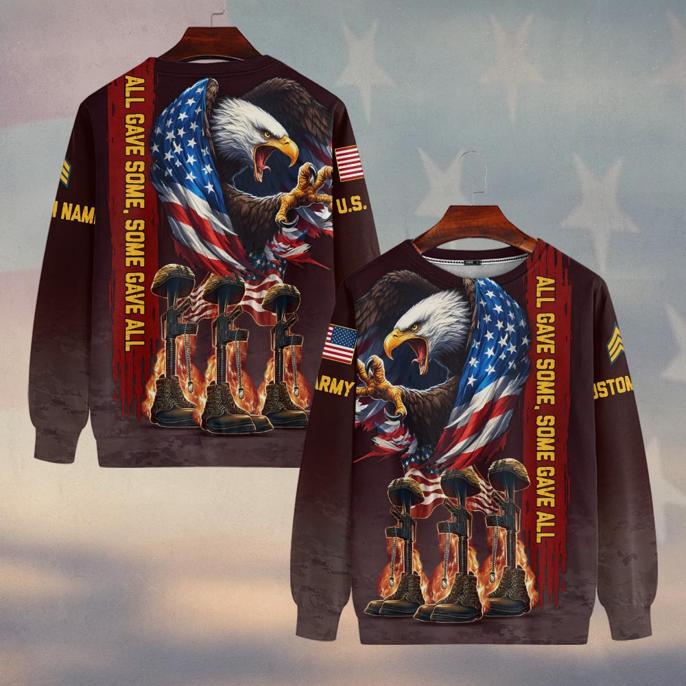 Premium Custom US Army Sweatshirt VPVC750148, Gifts For US Army Veteran, Gifts On Father’s Day, Veterans Day