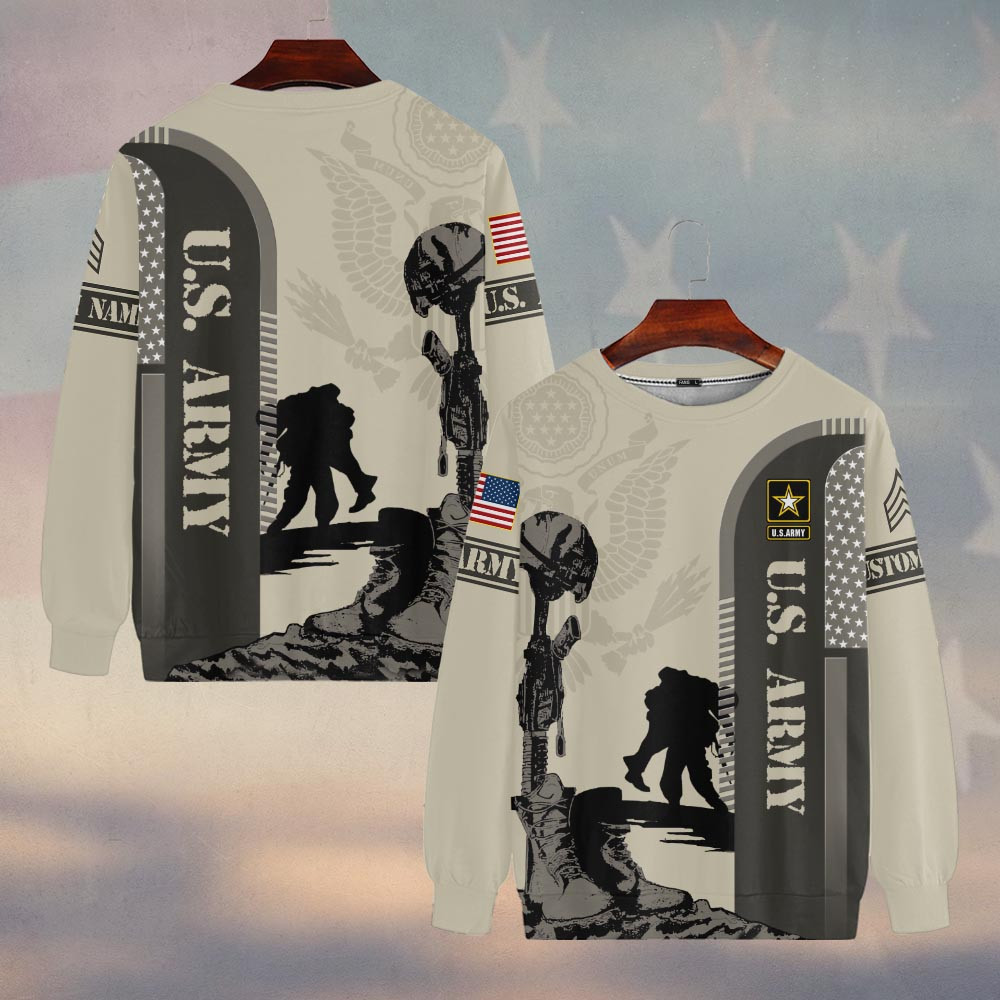 Premium Custom US Army Sweatshirt VPVC750151, Gifts For US Army Veteran, Gifts On Father’s Day, Veterans Day