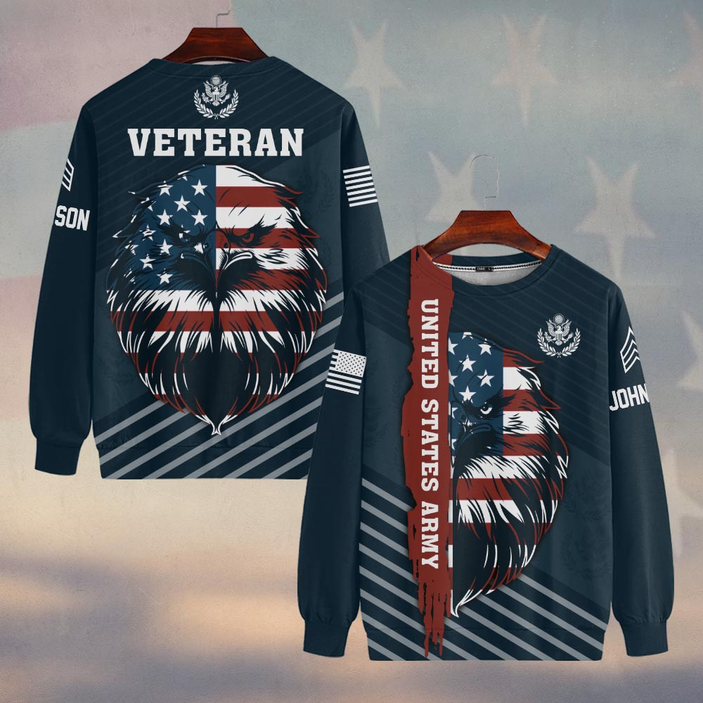 Premium Custom US Army Sweatshirt VPVC750152, Gifts For US Army Veteran, Gifts On Father’s Day, Veterans Day