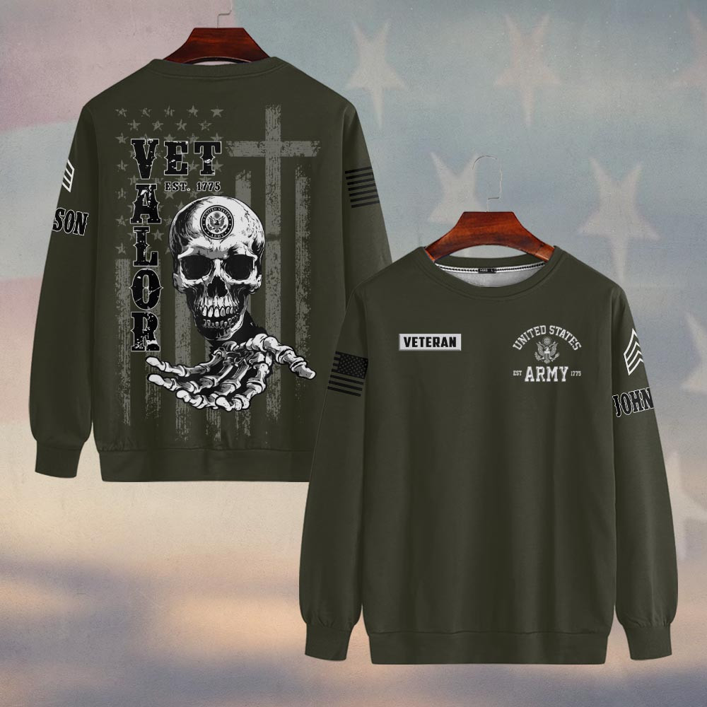 Premium Custom US Army Sweatshirt VPVC750153, Gifts For US Army Veteran, Gifts On Father’s Day, Veterans Day
