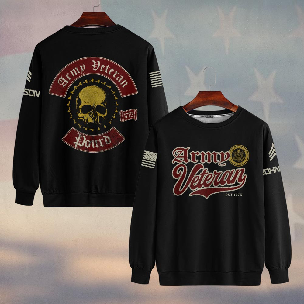 Premium Custom US Army Sweatshirt VPVC750155, Gifts For US Army Veteran, Gifts On Father’s Day, Veterans Day