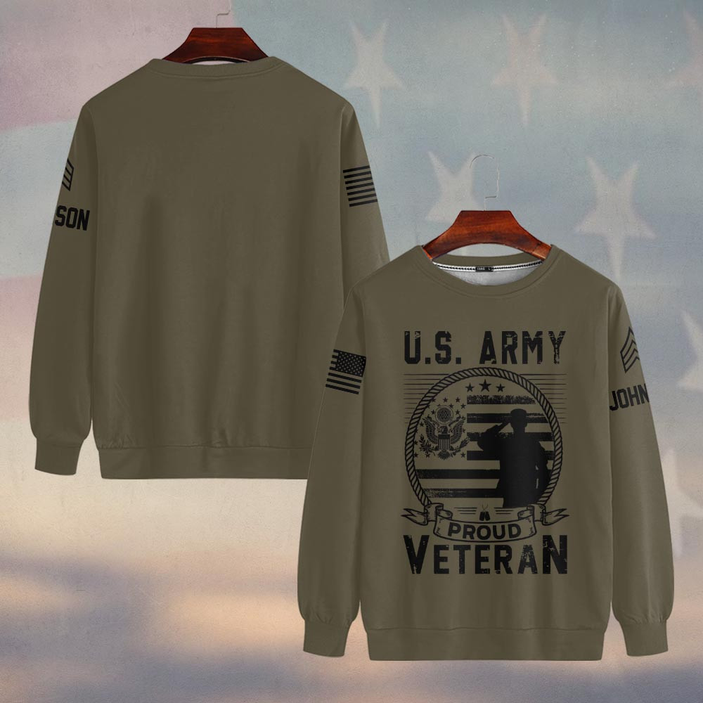 Premium Custom US Army Sweatshirt VPVC750157, Gifts For US Army Veteran, Gifts On Father’s Day, Veterans Day