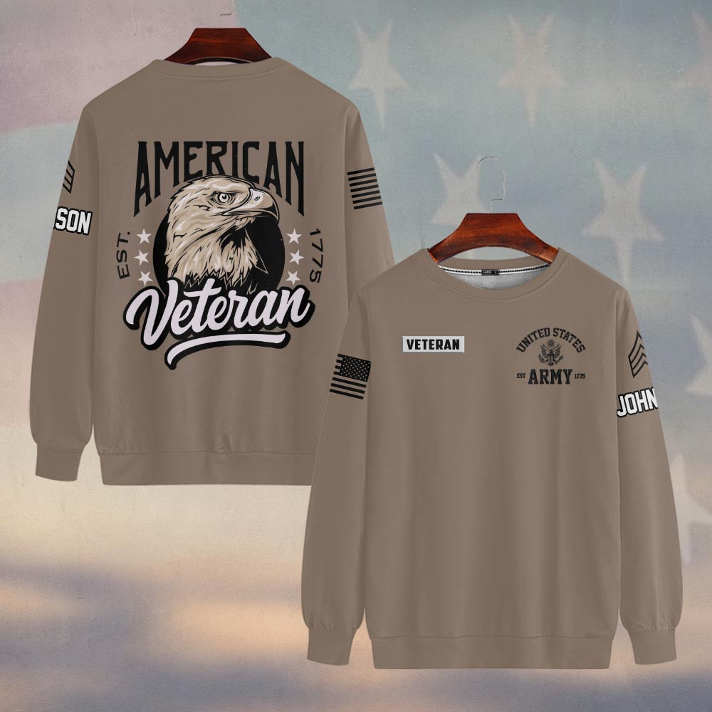 Premium Custom US Army Sweatshirt VPVC750158, Gifts For US Army Veteran, Gifts On Father’s Day, Veterans Day