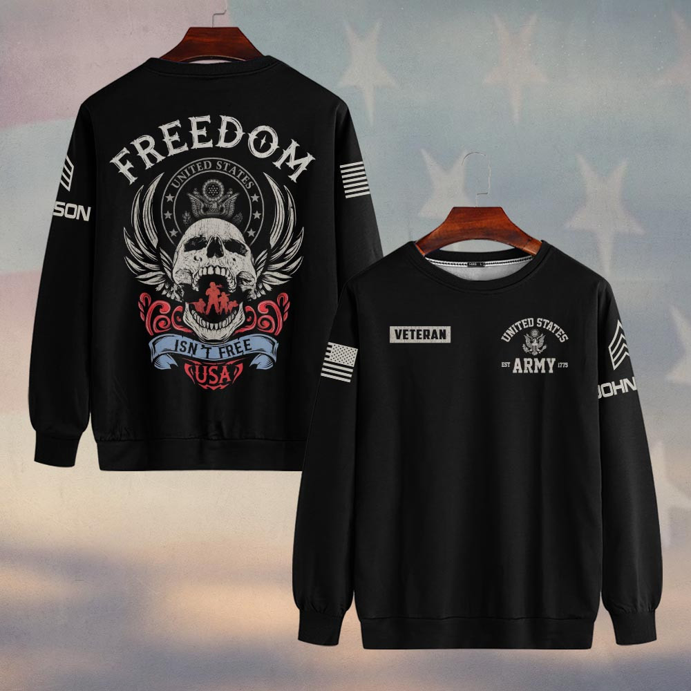 Premium Custom US Army Sweatshirt VPVC750161, Gifts For US Army Veteran, Gifts On Father’s Day, Veterans Day
