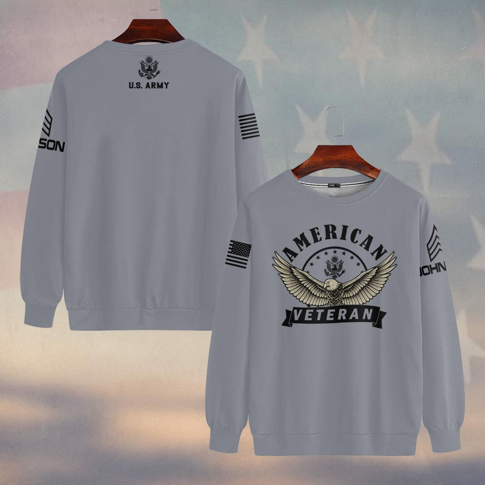 Premium Custom US Army Sweatshirt VPVC750162, Gifts For US Army Veteran, Gifts On Father’s Day, Veterans Day