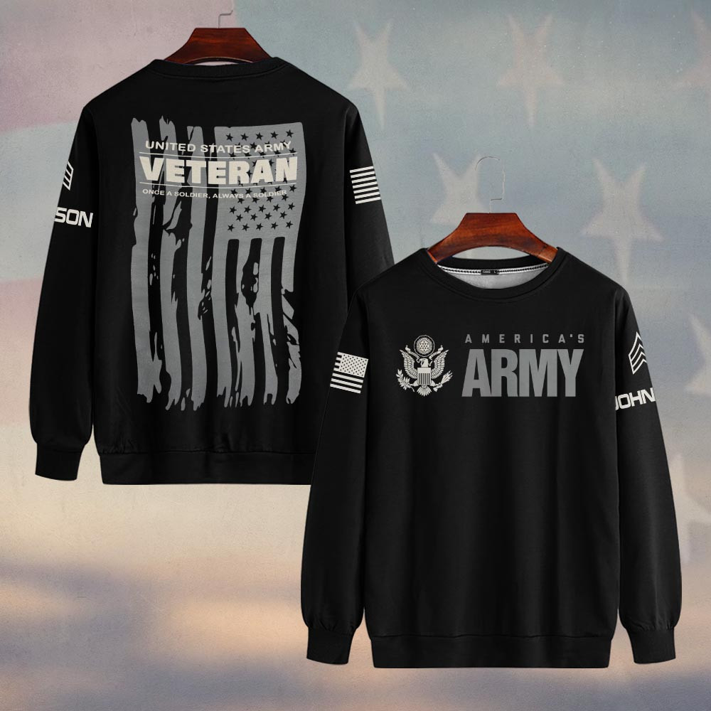 Premium Custom US Army Sweatshirt VPVC750164, Gifts For US Army Veteran, Gifts On Father’s Day, Veterans Day