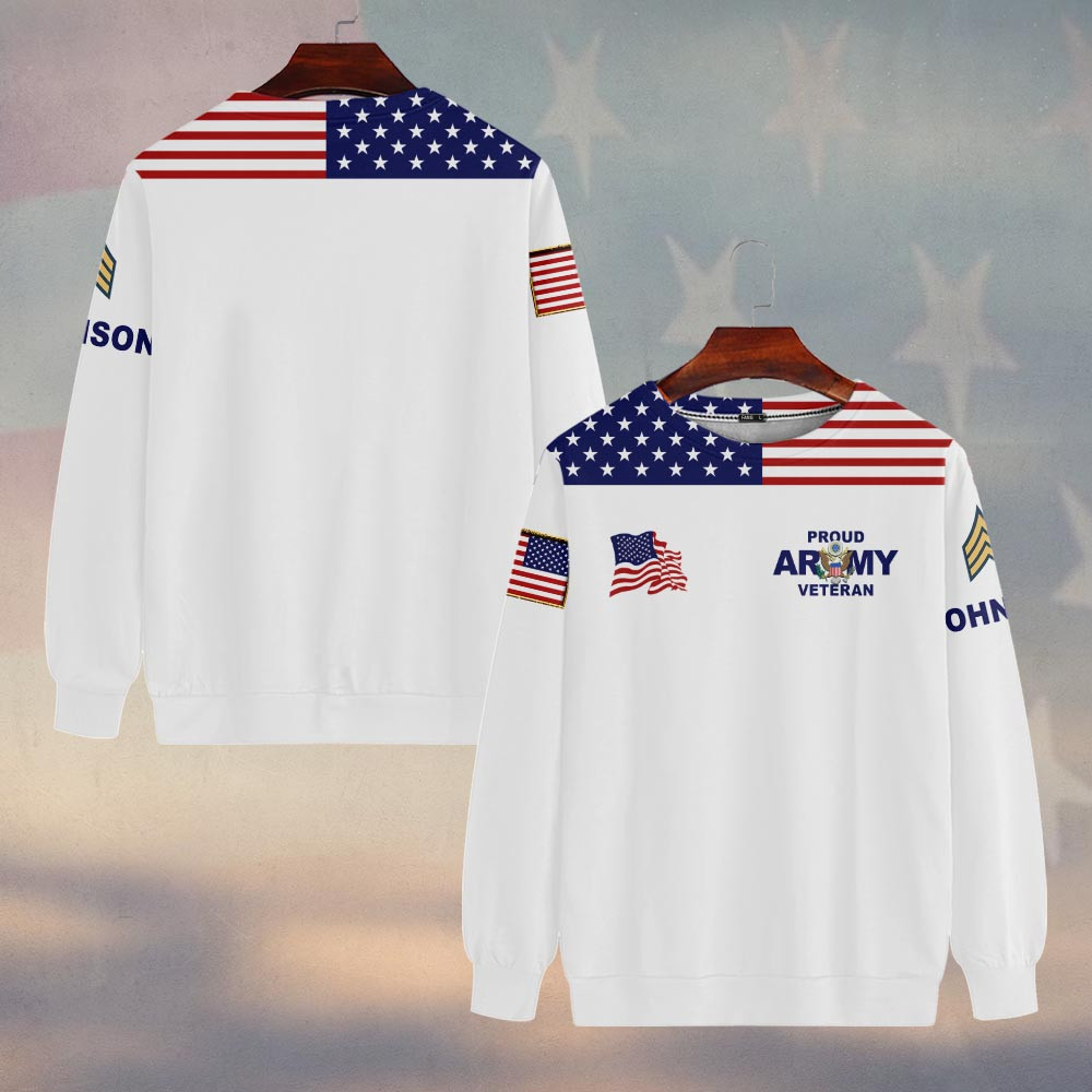 Premium Custom US Army Sweatshirt VPVC750167, Gifts For US Army Veteran, Gifts On Father’s Day, Veterans Day