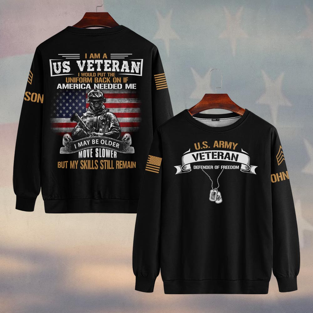 Premium Custom US Army Sweatshirt VPVC750168, Gifts For US Army Veteran, Gifts On Father’s Day, Veterans Day
