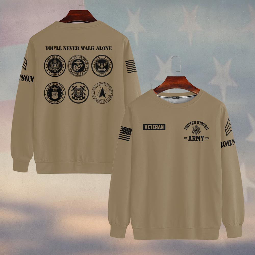 Premium Custom US Army Sweatshirt VPVC750172, Gifts For US Army Veteran, Gifts On Father’s Day, Veterans Day