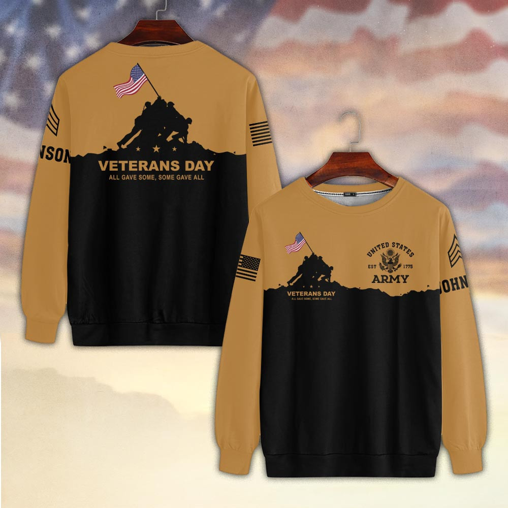 Premium Custom US Army Sweatshirt VPVC750174, Gifts For US Army Veteran, Gifts On Father’s Day, Veterans Day