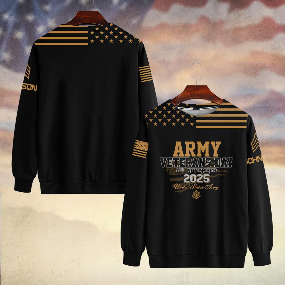 Premium Custom US Army Sweatshirt VPVC750175, Gifts For US Army Veteran, Gifts On Father’s Day, Veterans Day