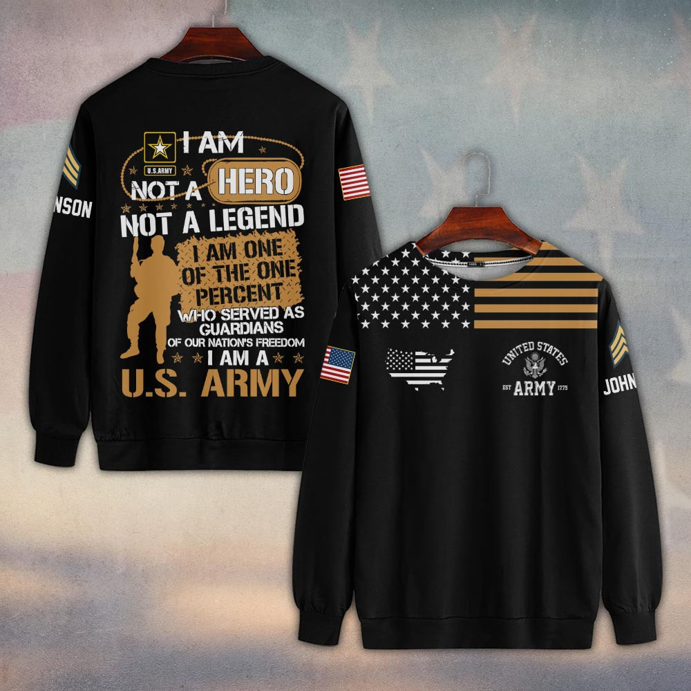 Premium Custom US Army Sweatshirt VPVC750179, Gifts For US Army Veteran, Gifts On Father’s Day, Veterans Day