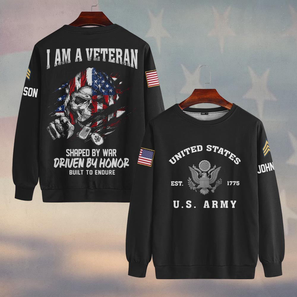 Premium Custom US Army Sweatshirt VPVC750181, Gifts For US Army Veteran, Gifts On Father’s Day, Veterans Day