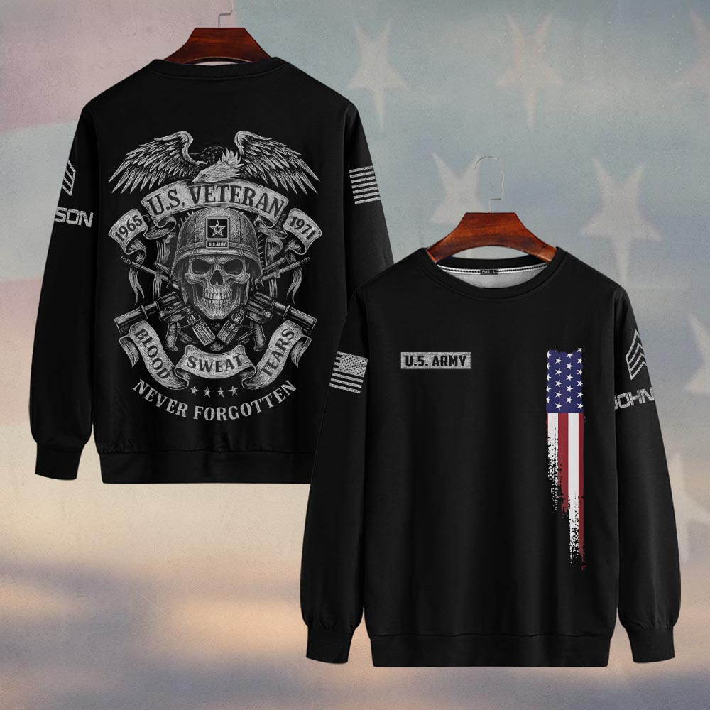 Premium Custom US Army Sweatshirt VPVC750183, Gifts For US Army Veteran, Gifts On Father’s Day, Veterans Day