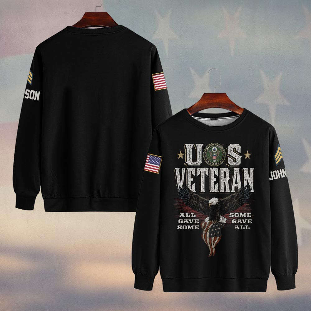 Premium Custom US Army Sweatshirt VPVC750186, Gifts For US Army Veteran, Gifts On Father’s Day, Veterans Day