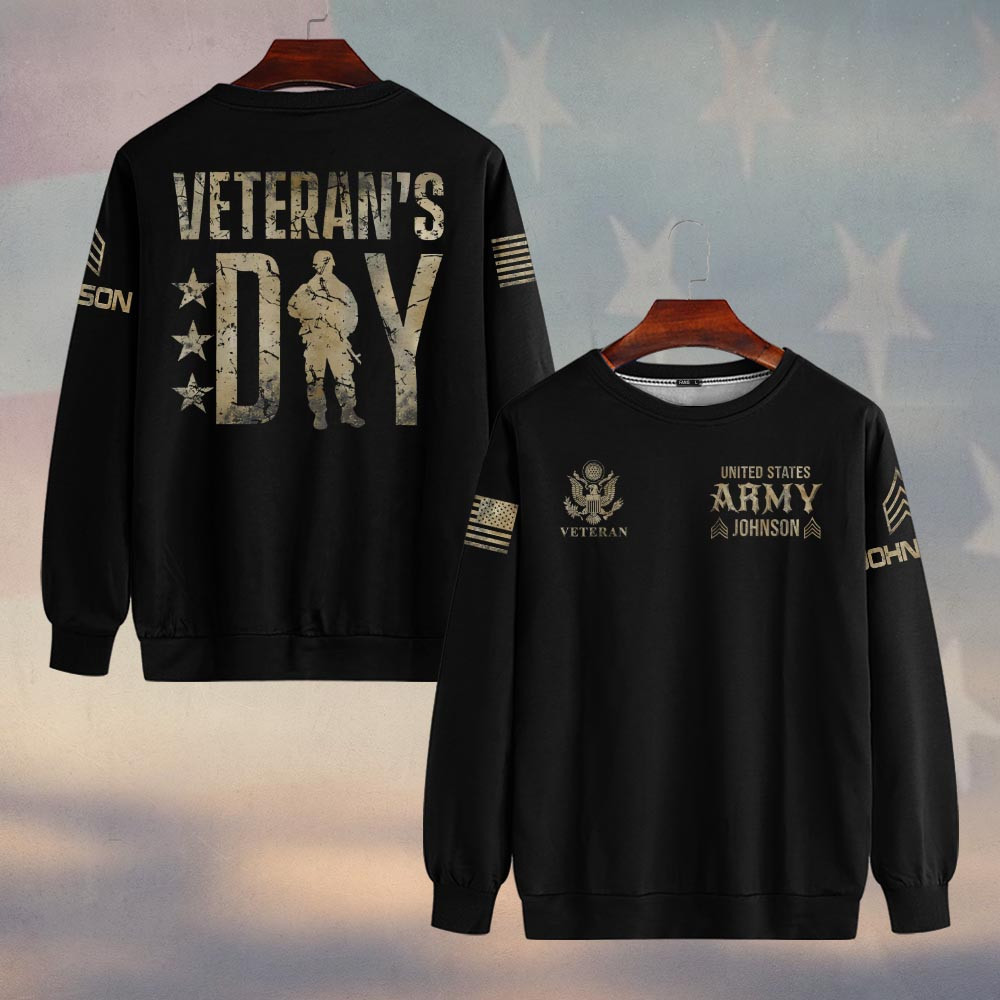 Premium Custom US Army Sweatshirt VPVC750189, Gifts For US Army Veteran, Gifts On Father’s Day, Veterans Day