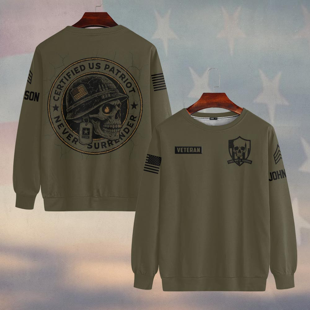 Premium Custom US Army Sweatshirt VPVC750191, Gifts For US Army Veteran, Gifts On Father’s Day, Veterans Day