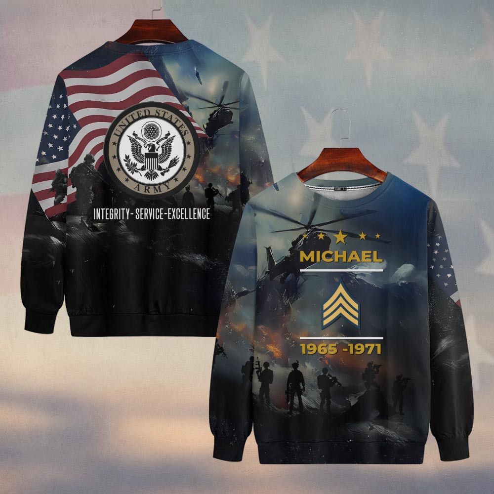 Premium Custom US Army Sweatshirt VPVC750192, Gifts For US Army Veteran, Gifts On Father’s Day, Veterans Day
