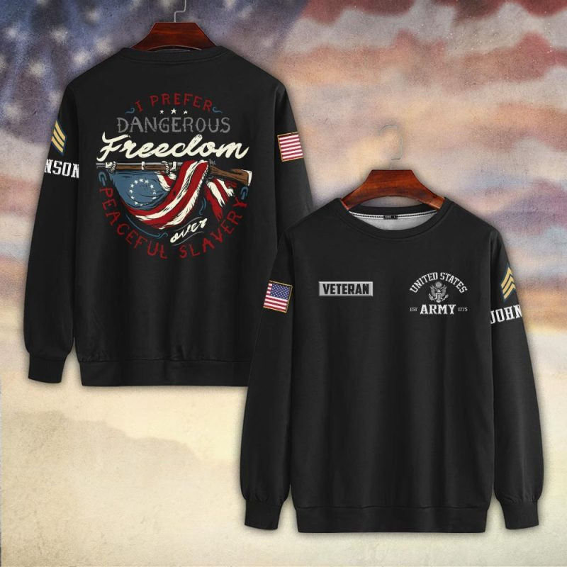 Premium Custom US Army Sweatshirt VPVC750198, Gifts For US Army Veteran, Gifts On Father’s Day, Veterans Day