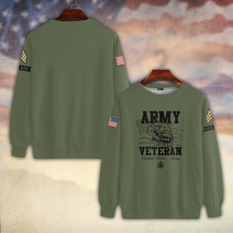 Premium Custom US Army Sweatshirt VPVC750202, Gifts For US Army Veteran, Gifts On Father’s Day, Veterans Day