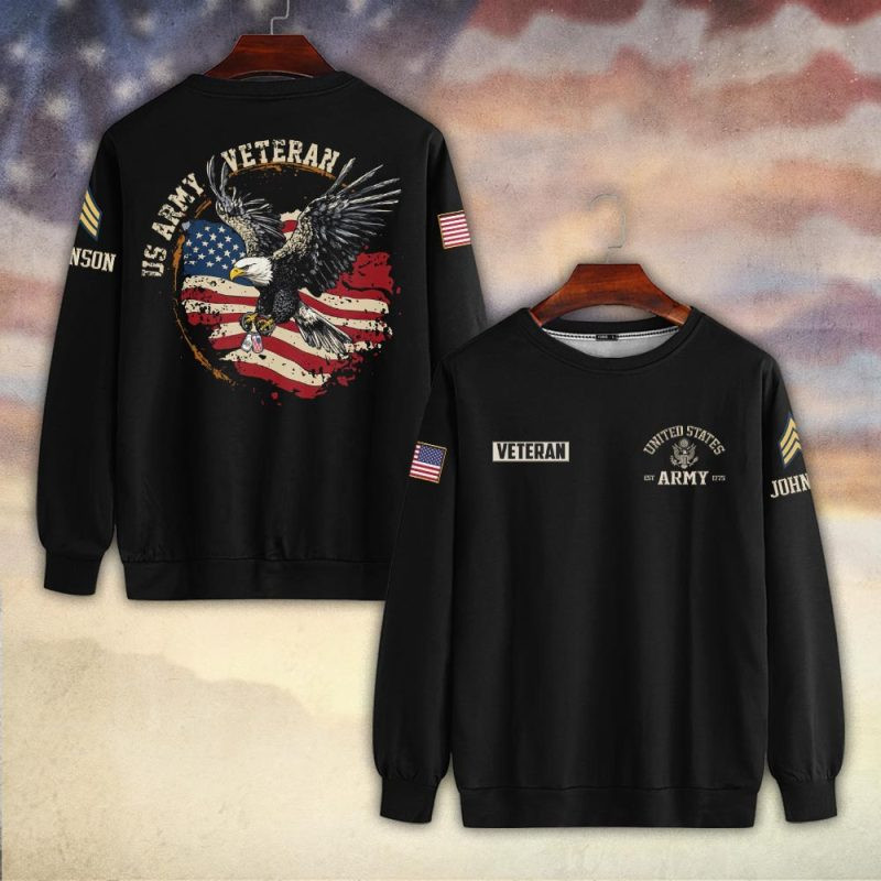 Premium Custom US Army Sweatshirt VPVC750203, Gifts For US Army Veteran, Gifts On Father’s Day, Veterans Day