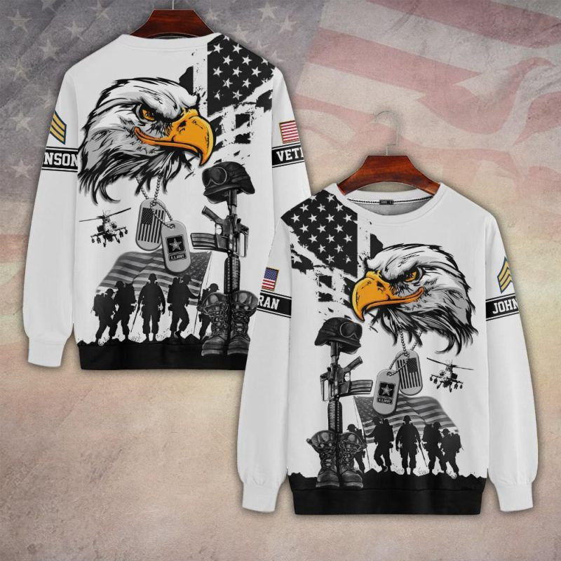 Premium Custom US Army Sweatshirt VPVC750204, Gifts For US Army Veteran, Gifts On Father’s Day, Veterans Day