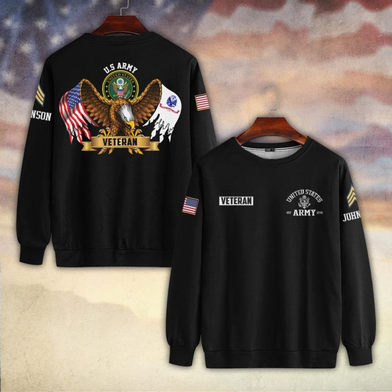 Premium Custom US Army Sweatshirt VPVC750205, Gifts For US Army Veteran, Gifts On Father’s Day, Veterans Day