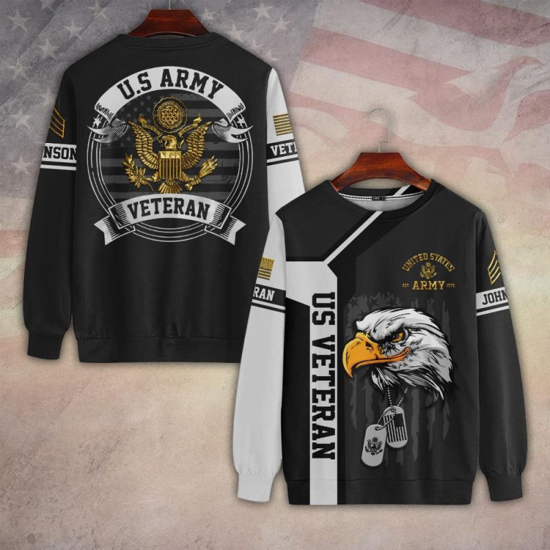 Premium Custom US Army Sweatshirt VPVC750206, Gifts For US Army Veteran, Gifts On Father’s Day, Veterans Day