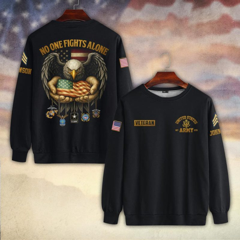 Premium Custom US Army Sweatshirt VPVC750207, Gifts For US Army Veteran, Gifts On Father’s Day, Veterans Day
