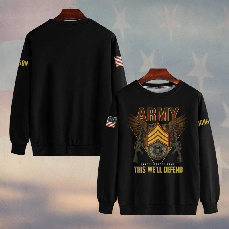 Premium Custom US Army Sweatshirt VPVC750208, Gifts For US Army Veteran, Gifts On Father’s Day, Veterans Day