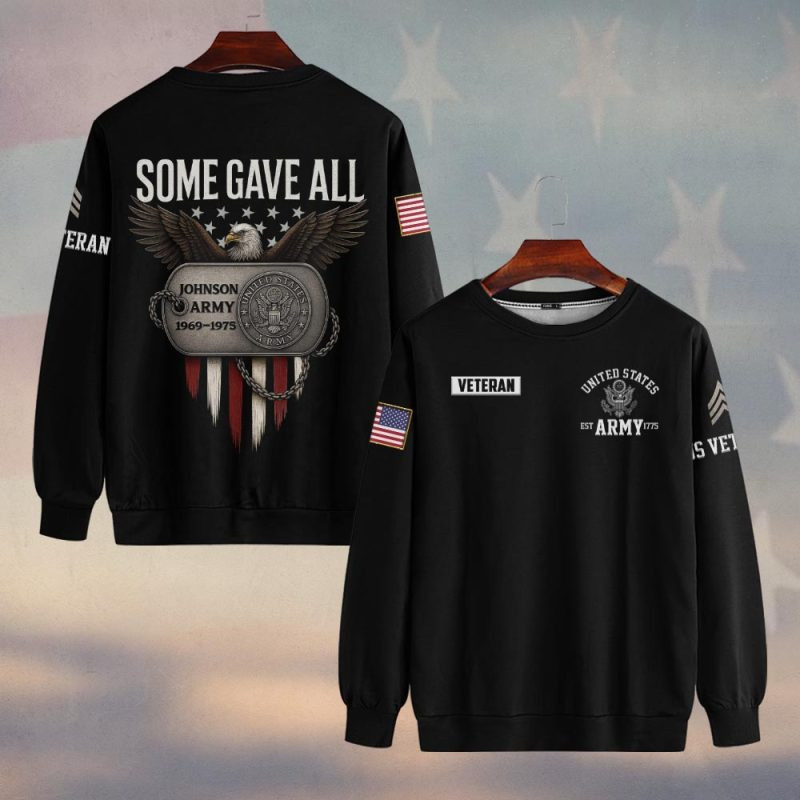 Premium Custom US Army Sweatshirt VPVC750212, Gifts For US Army Veteran, Gifts On Father’s Day, Veterans Day