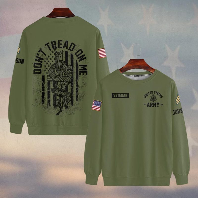 Premium Custom US Army Sweatshirt VPVC750218, Gifts For US Army Veteran, Gifts On Father’s Day, Veterans Day