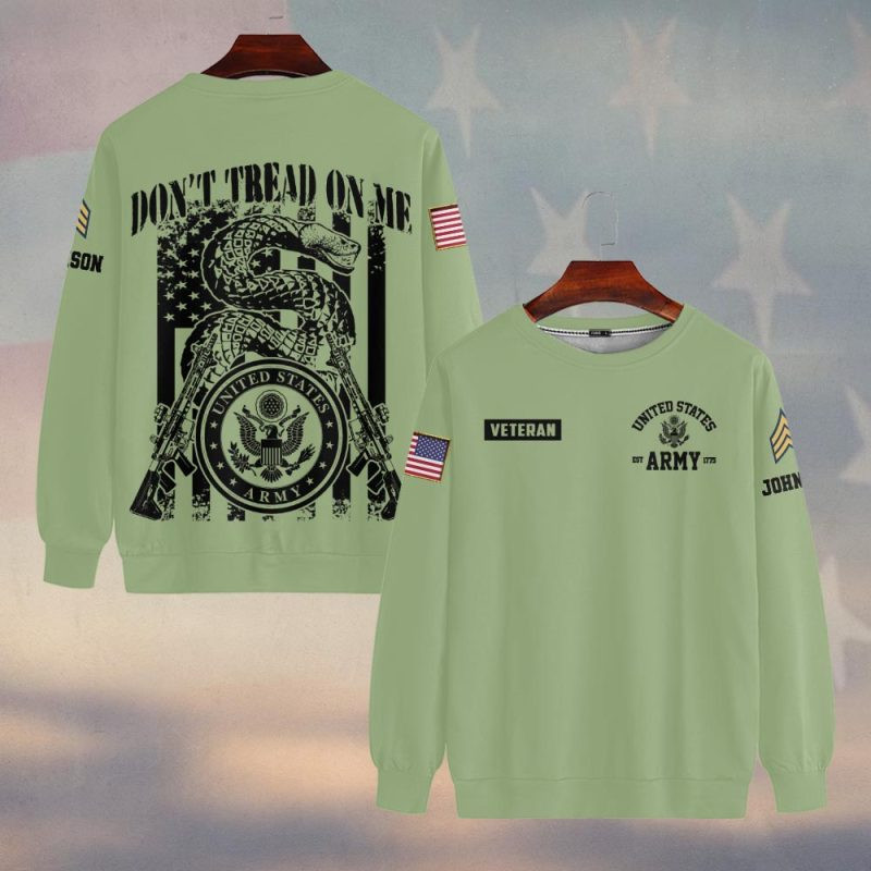 Premium Custom US Army Sweatshirt VPVC750219, Gifts For US Army Veteran, Gifts On Father’s Day, Veterans Day