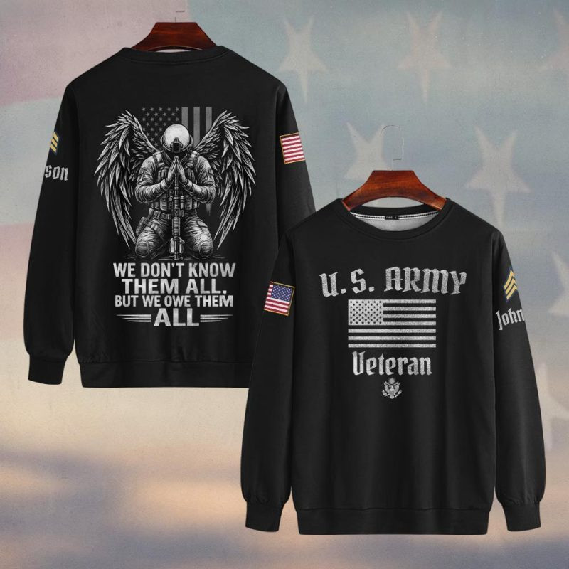 Premium Custom US Army Sweatshirt VPVC750220, Gifts For US Army Veteran, Gifts On Father’s Day, Veterans Day