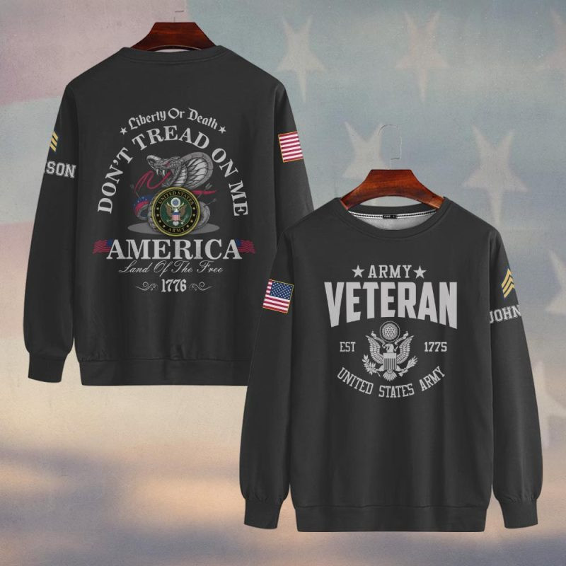 Premium Custom US Army Sweatshirt VPVC750221, Gifts For US Army Veteran, Gifts On Father’s Day, Veterans Day