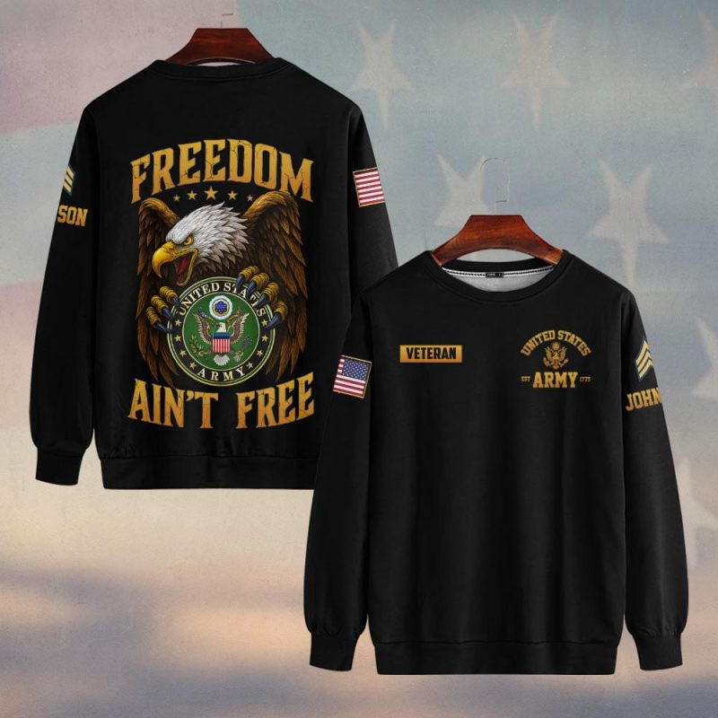Premium Custom US Army Sweatshirt VPVC750224, Gifts For US Army Veteran, Gifts On Father’s Day, Veterans Day