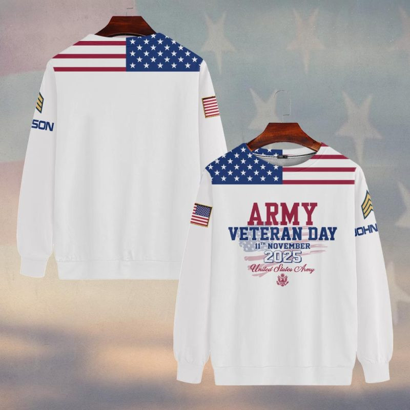 Premium Custom US Army Sweatshirt VPVC750226, Gifts For US Army Veteran, Gifts On Father’s Day, Veterans Day
